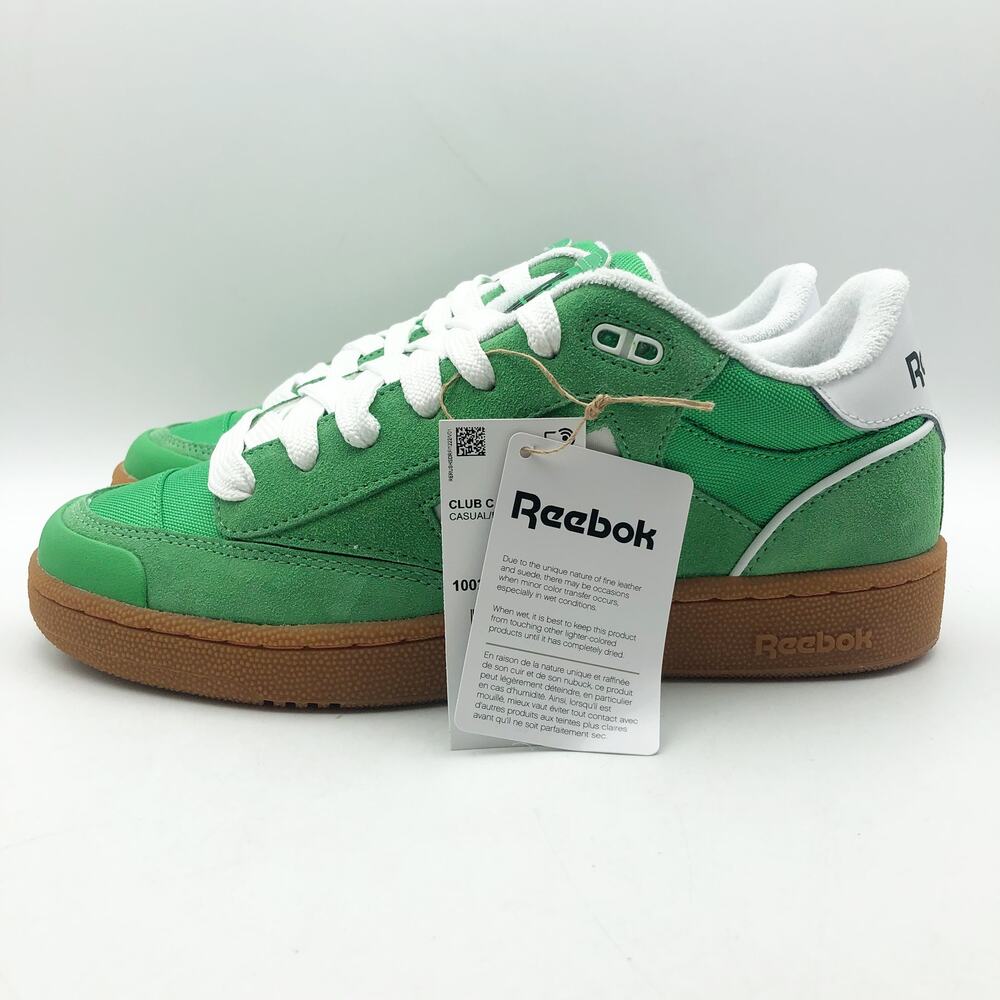 Reebok x Pleasures Club C Bulc Sneakers Mens 12 Green White Suede Casual NIB - Picture 7 of 11